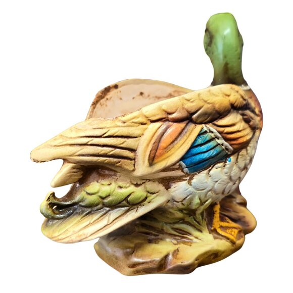 Vintage Mallard Duck Planter: Vibrant Ceramic Bird Decor - Picture 6 of 6